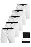 Öts Premium 5'li Erkek Boxer Düğmeli, Süprem Hediye Kutulu, %100 Pamuk, Ultra Yumuşak Kumaş, Rahat