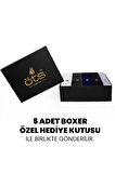 Öts Premium 5'li Erkek Boxer Düğmeli, Süprem Hediye Kutulu, %100 Pamuk, Ultra Yumuşak Kumaş, Rahat