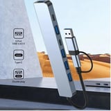 Çoklayıcı Adaptör 7in1 USB/Type-c To USB A, USB C Macbook uyumlu Çevirici Adaptör Çok Portlu Çoklayıcı 7 in 1 USB HUB (Gri)