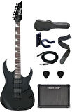 IBANEZ GRG121DX BKF GIO Serisi Siyah Flat Elektro Gitar Set