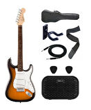 Squier Debut Serisi Stratocaster Laurel Klavye 2 Ton Sunburst Elektro Gitar Seti