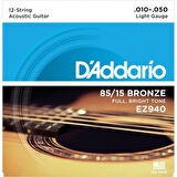 Daddario EZ940 Akustik Tel Set 12 String Light (.010)