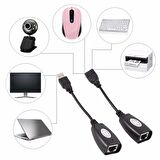 Rj45 Usb Ek Uzatıcı Cat5e 6 Kablosu Ekleme Extender