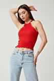 Twenty3 Kadın Halter Yaka Crop Triko Atlet
