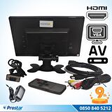 Güvenlik Kamera Monitörü 9" Ekran Hdmi Vga Av girişli LCD Ekran 4 kanal