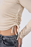 Kadın Yanı Büzgülü Kaşkorse Crop Body