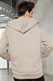 Erkek Kapüşonlu Üç iplik Fermuarlı Sweatshirt