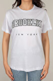 Kadın Brooklyn Baskılı T-Shirt