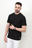 Siyah Baskısız Erkek T-Shirt O Yaka Regular Fit T-Shirt 2407