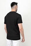 Siyah Baskısız Erkek T-Shirt O Yaka Regular Fit T-Shirt 2407