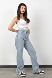 JB Beli Lastikli Wide Leg Jean