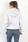 Kadın Stoperli Triko Detaylı Kapüşonlu Sweatshirt Karmelanj - 5086