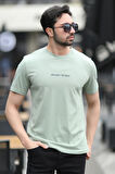 Erkek Bisiklet Yaka Unleash Enjeksiyon Baskılı T-Shirt Açık Yeşil - 2020-1