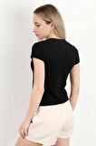 Kadın Kare Yaka Slim Fit Basic T-Shirt Siyah - 925062