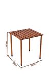 BAG THE JOY AHŞAP KATLANIR MASA SANDALYE SETİ – 50*50*50 cm KAHVERENGİ - BEJ