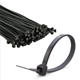 3.6x200 mm Siyah Plastik Kablo Bağı Klipsi Cırt Kelepçe 100 Adet