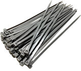3.6x370 mm Şeffaf Gri Plastik Kablo Bağı Klipsi Cırt Kelepçe 100 Adet