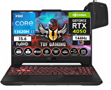 Asus Tuf Gaming F15 FX507VU-LP257 13. Nesil Intel I7-13620H 96GB Ddr5 Ram  2tb SSD WINDOWS11PRO 15.6 Inç Fhd 144Hz 6gb RTX4050 140W Taşınabilir Bilgisayar FX507VU-LP25747+WEBLEGELSINÇANTA