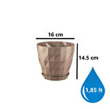 Omnipazar SO-KRT3 Dekoratif Kristal Saksı Takımı 1.85 Litre No 3