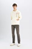 DeFacto Boxy Fit Kapüşonlu Baskılı Kanguru Cepli Sweatshirt C7050AX24AUER91
