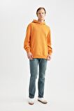 DeFacto Comfort Regular Fit Rahat Kalıp Kapüşonlu Kanguru Cepli Basic Düz Sweatshirt B4446AX24SPOG589