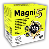 Magni5 Magnezyum 5 Etkili Form 3 Aylık 90 Kapsül B6 D3 Vitamini Bisglisinat Malat Taurat Sitrat Oksit