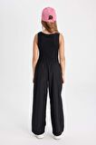 DeFacto Kız Çocuk Wide Leg Geniş Bol Paça Beli Lastikli Siyah Pantolon C8775A824AUBK27