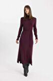 DeFacto Regular Fit Yarım Balıkçı Yaka Maxi Triko Elbise A9807AX24WNBR458