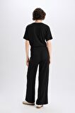 DeFacto Wide Leg Pantolon Geniş Paça Basic Düz Bürümcük E3232AX25SPBK81