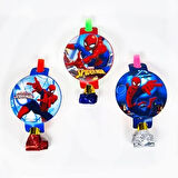 Spiderman kaynana dili, parti düdüğü,(6lı paket) uzayan parti düdüğü,uzat çek düdük