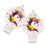 Unicorn temalı kaynana dili, parti düdüğü,(6lı paket) uzayan parti düdüğü,uzat çek düdük