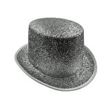 Gümüş Lüks Gofrajlı Sihirbaz Model Şapka 28x15 cm