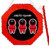 Squid Game Pinyata 42cm + Sopalı Doğum Günü Eğlencesi Pinyata Patlatma Partisi