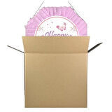 Kelebek desenli Pembe Pinyata happy birthday 42 cm pembe sopalı Doğum Günü Eğlencesi ve Parti Oyunu