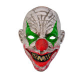 Halloween Cadılar Bayramı Maske Testere Diş Burun Kırmızı Göz Yeşil Palyaço Korku Maskesi