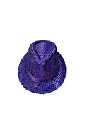 58 cm baş çevresi – Yılbaşı Pullu Lüks Mor Fötr Parti Şapkası