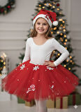 5–6 Yaş Simli Tütü Etek Yılbaşı Kostümü – Lastikli Bel ve Şapka Hediyeli Set