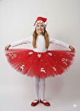 6–7 Yaş Simli Tütü Etek Yılbaşı Kostümü – Lastikli Bel ve Şapka Hediyeli Set