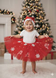 2–3 Yaş Simli Tütü Etek Yılbaşı Kostümü – Lastikli Bel ve Şapka Hediyeli Set
