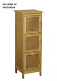 Panalı Bambu Rattan 3 Kapaklı Dolap BM02