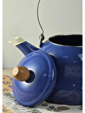 Alev Vintage Ahşap Saplı Emaye Demlik Kettle 2,5Lt