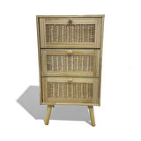Panalı Masif Rattan 3 Çekmeceli Düzenleyici Dolap BM07