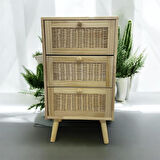 Panalı Masif Rattan 3 Çekmeceli Düzenleyici Dolap BM07