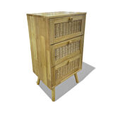 Panalı Masif Rattan 3 Çekmeceli Düzenleyici Dolap BM07