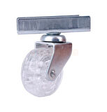 Hts 327- 50x20 Mm Şeffaf Makaralı Uzun U Tablalı Teker 4 Ad.