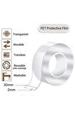 Nano Teknoloji Çift Taraflı Şeffaf Süper Güçlü Su Geçirmez Yıkanabilir Bant 1.8 Cm X 3 Metre