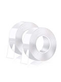 Nano Teknoloji Çift Taraflı Şeffaf Süper Güçlü Su Geçirmez Yıkanabilir Bant 1.8 Cm X 3 Metre (2 Adet)