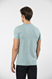 Cacharel Erkek V Yaka Likralı T-shirt 1332/YEŞİL1