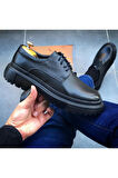 HAKİKİ DERİ SİYAH EVA TABAN GÜNLÜK ERKEK AYAKKABI