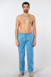 Cacharel Erkek Dokuma Pijama Tek Alt 2240/Mavi 4